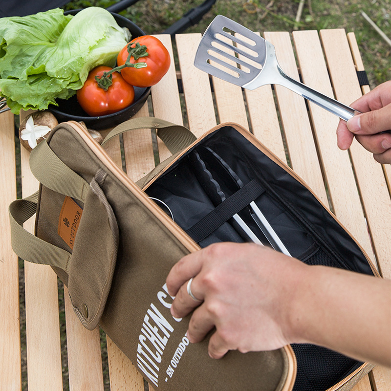 Outdoor Camping Utensils - 8-częściowy zestaw naczyń kuchennych na kemping,