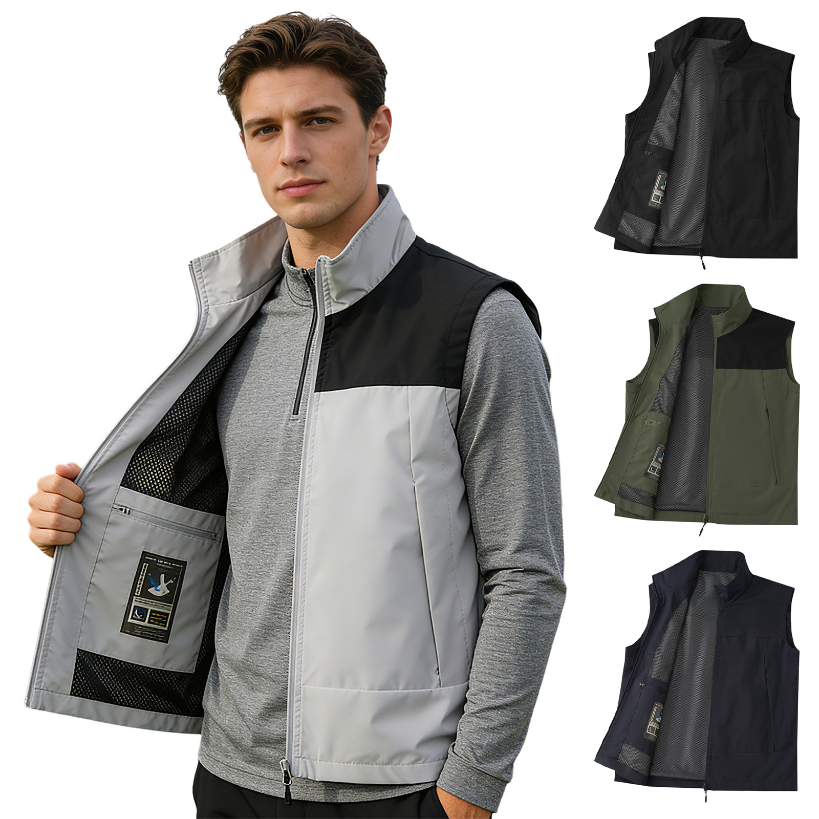 Outdoor Camping Jacket - # M-5XL Męska kamizelka golfowa z