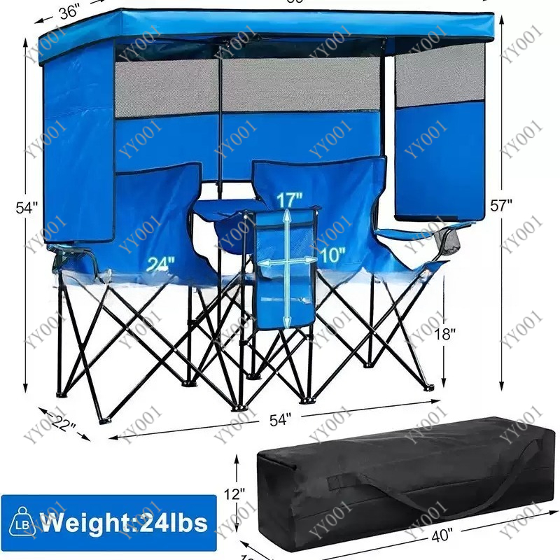 Outdoor Camping Folding Chair - Przenośne, składane krzesło kempingowe z podwójnym