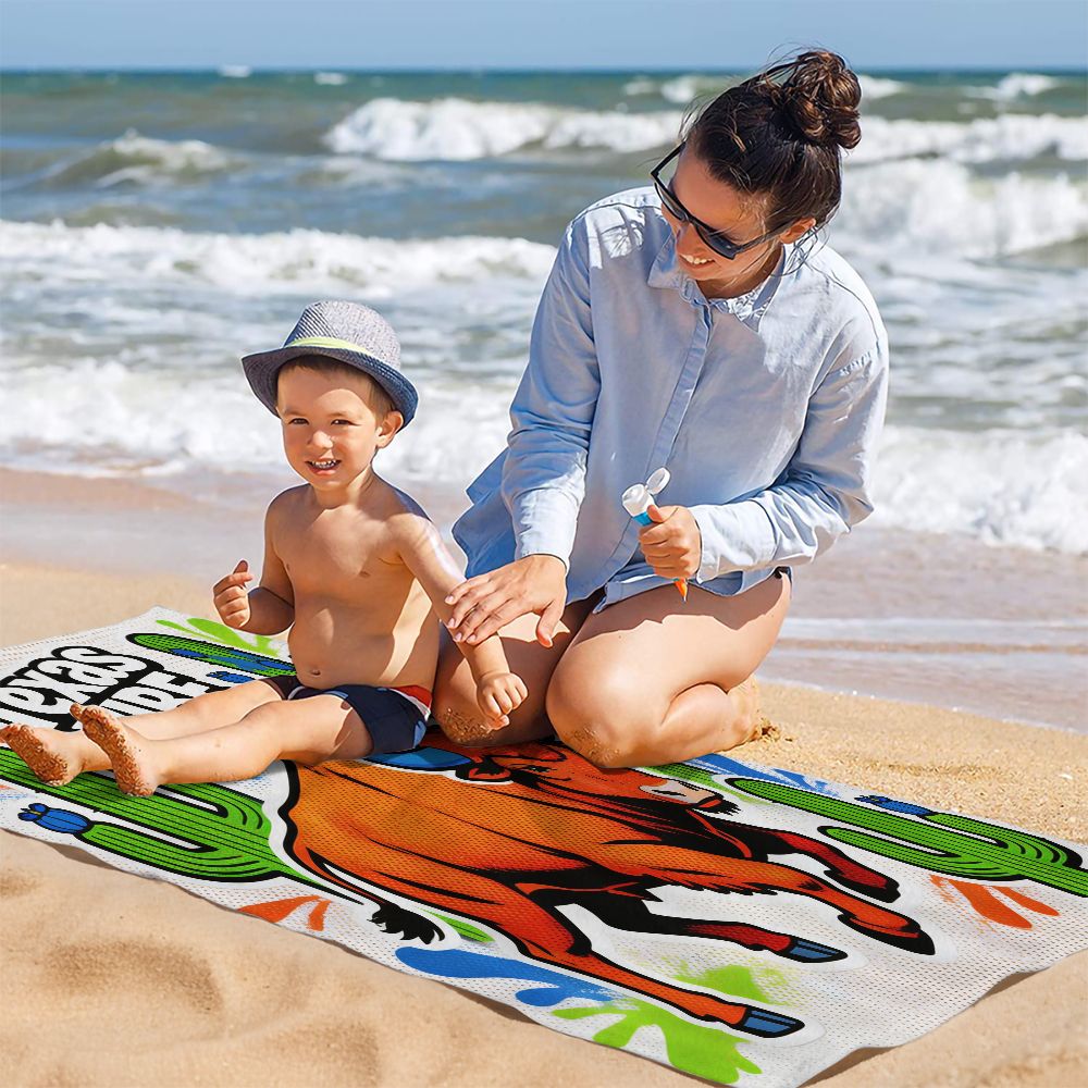 Ręcznik plażowy/kąpielowy z na – Outdoor Camping In Texas recenzja i cena