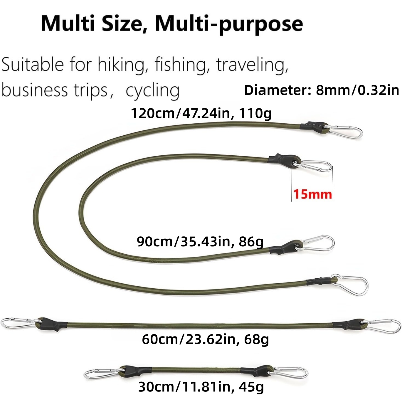 2 szt. elastycznej liny z alum – Outdoor Camping Extension Cord recenzja i cena