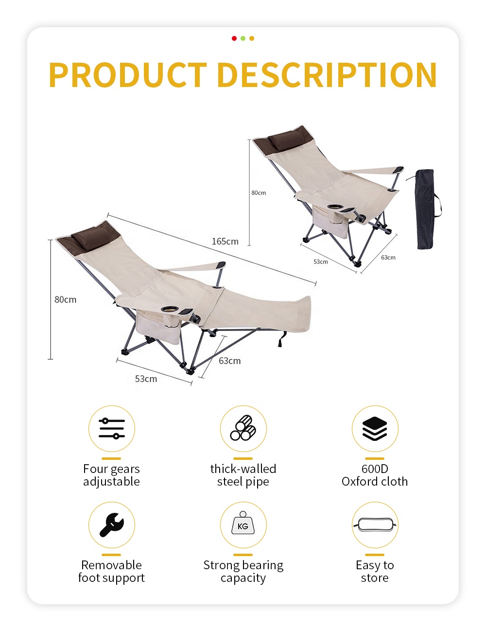 Przenośne składane krzesło roz – Outdoor Camping Folding Chair recenzja i cena