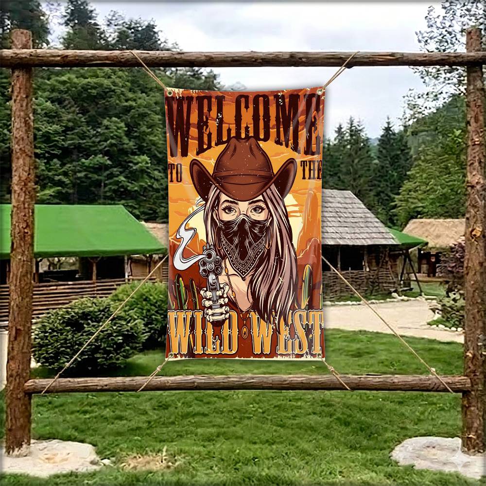 Retro gobelin z flagą kowbojsk – Outdoor Camping In Texas recenzja i cena