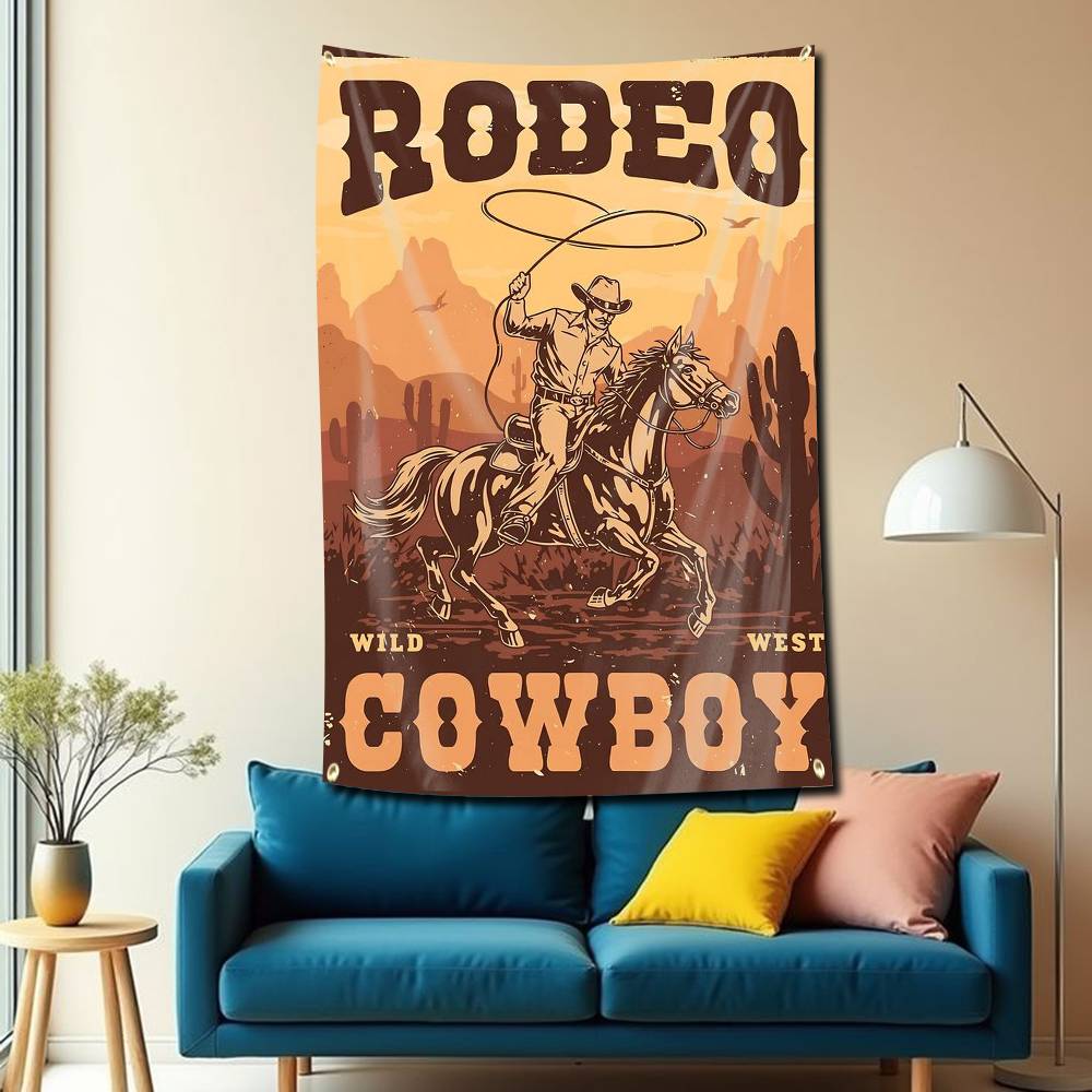 Retro gobelin z flagą kowbojsk – Outdoor Camping In Texas recenzja i cena