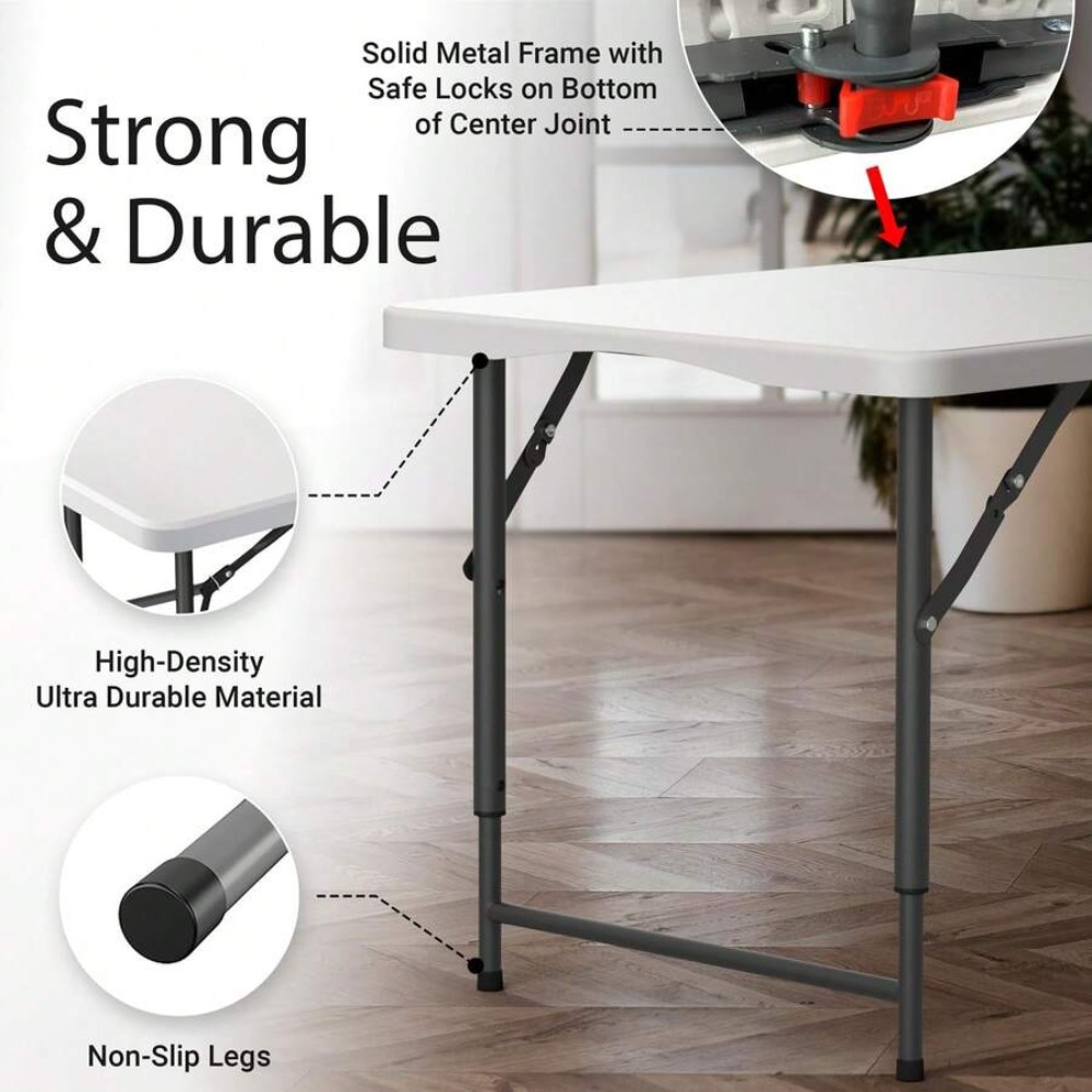 Składany stół 4FT z regulowaną – Camp Table Folding recenzja i cena